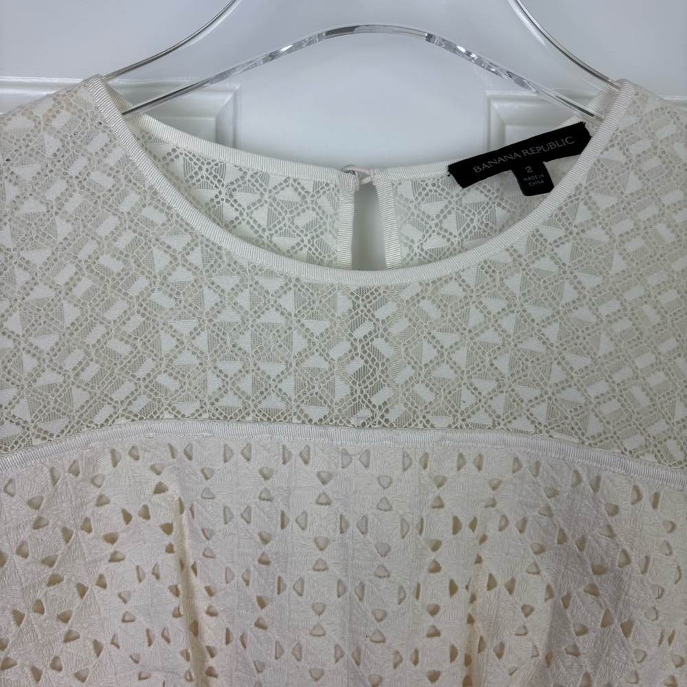 Banana Republic Ivory A-Line Dress Size 2 - Picture 7 of 13